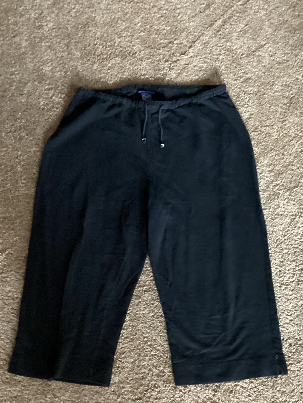 Catalina Black Capris with Drawstring Waist